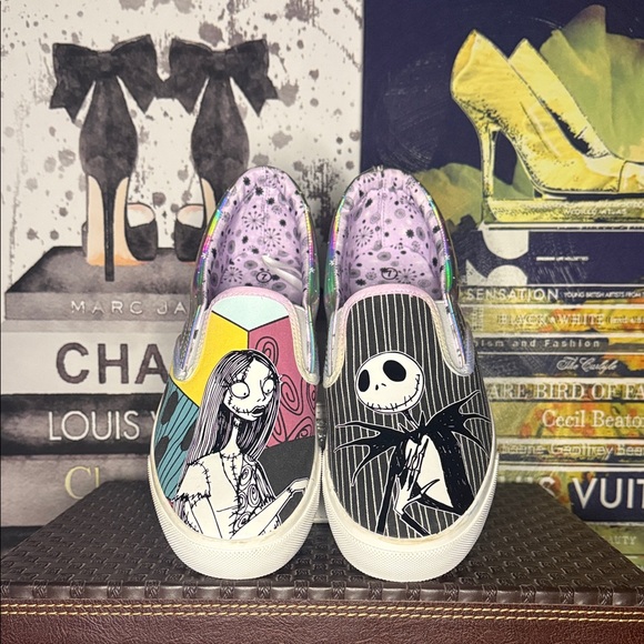 Nightmare before Christmas holographic Sally & Jack NWT slip on shoes - Picture 1 of 6